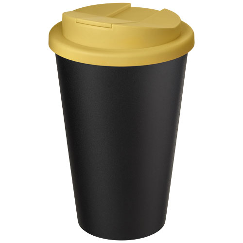 Gobelet recyclé personnalisé 350 ml Americano® Eco Jaune / Noir
